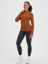 Running Half-Turtleneck Fleece Long-Sleeve T-Shirt