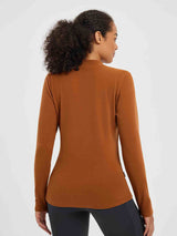 Running Half-Turtleneck Fleece Long-Sleeve T-Shirt