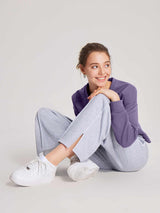 Set: Pullover Sweatshirt & Wide-Leg Sweatpants