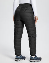 Baleaf Women's High-Rise Lightweight Ski Down Pants dga067 Black Back