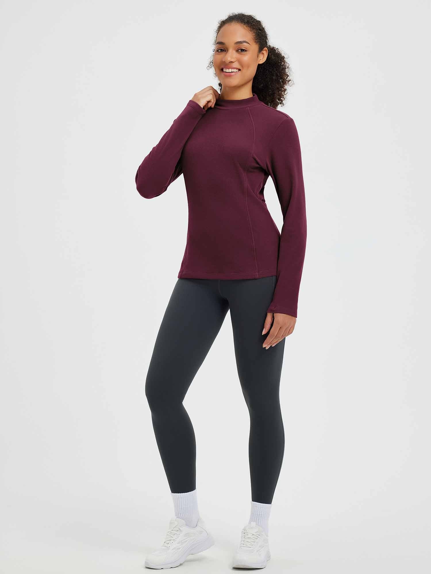 Running Half-Turtleneck Fleece Long-Sleeve T-Shirt