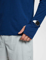 Baleaf Men's Crew Neck Watch Window T-Shirt (Website Exclusive) dbd066 Navy Peony Details