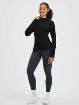 Running Half-Turtleneck Fleece Long-Sleeve T-Shirt