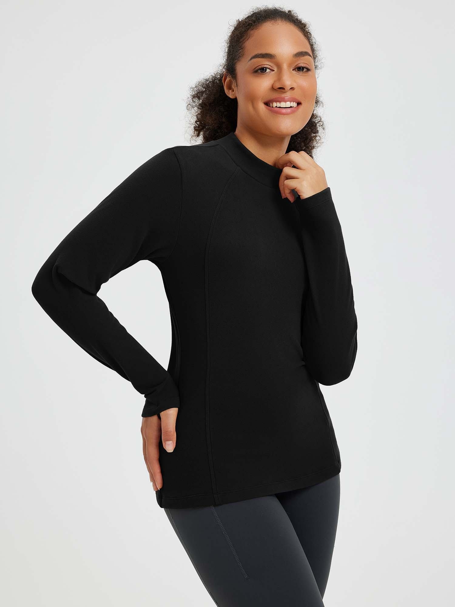 Running Half-Turtleneck Fleece Long-Sleeve T-Shirt