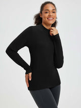 Running Half-Turtleneck Fleece Long-Sleeve T-Shirt