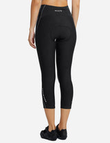Baleaf Women's UPF50+ High Rise 3D Chamois Compression Cycling Capris aab163 Gray Line Back