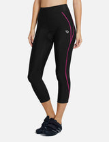 Baleaf Women's UPF50+ High Rise 3D Chamois Compression Cycling Capris aab163 Innuendo Side