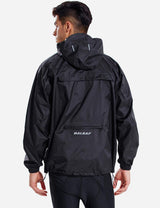 Baleaf Unisex Lightweight Packable Hooded Raincoat aae100 black back