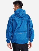 Baleaf Unisex Lightweight Packable Hooded Raincoat aae100 blue back