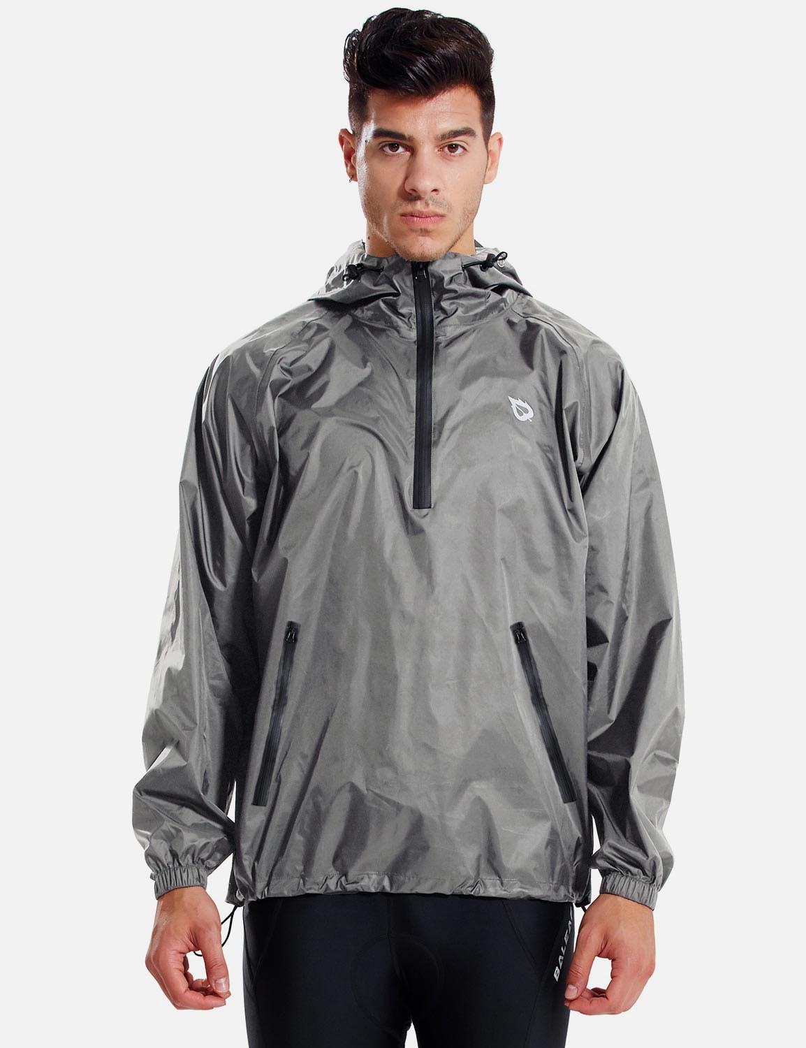 Baleaf Unisex Lightweight Packable Hooded Raincoat aae100 Gray main