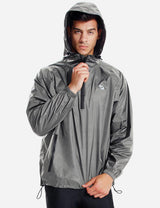 Baleaf Unisex Lightweight Packable Hooded Raincoat aae100 Gray main