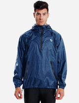Baleaf Unisex Lightweight Packable Hooded Raincoat aae100 Navy main