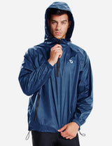 Baleaf Unisex Lightweight Packable Hooded Raincoat aae100 Navy main