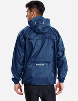 Baleaf Unisex Lightweight Packable Hooded Raincoat aae100 Navy back