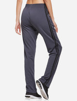 Baleaf Women's Active Stripe Side Loose Leg Pocketed Casual Joggers abd316 Gray/Black Back