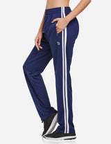 Baleaf Women's Active Stripe Side Loose Leg Pocketed Casual Joggers abd316 Navy/White Side