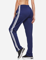 Baleaf Women's Active Stripe Side Loose Leg Pocketed Casual Joggers abd316 Navy/White Back