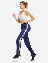 Baleaf Women's Active Stripe Side Loose Leg Pocketed Casual Joggers abd316 Navy/White Full