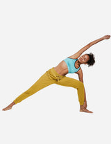 Baleaf Women's Cotton Comfy Pocketed & Tapered Weekend Joggers abh103 Misted Yellow Full