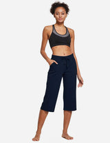 Baleaf Women's 20'' High Rise Drawcord Loose Fit Pocketed Sweatpants abh107 Navy Blue Full