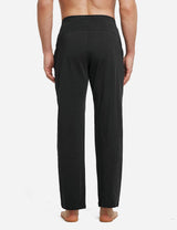 Baleaf Mens Elastic Waistband Loose Fit Side Pocketed Jogger Pants abh146 Black Back