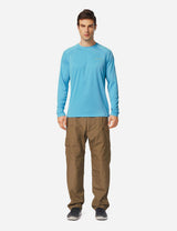 #Baleaf Men's UPF50+ Long Sleeved Loose Fit Casual T-Shirt aga002 Blue Full