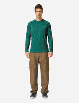 #Baleaf Men's UPF50+ Long Sleeved Loose Fit Casual T-Shirt aga002 Emerald Full