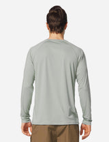 #Baleaf Men's UPF50+ Long Sleeved Loose Fit Casual T-Shirt aga002 Gray Back