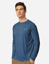 #Baleaf Men's UPF50+ Long Sleeved Loose Fit Casual T-Shirt Bluish Violet Side