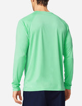 #Baleaf Men's UPF50+ Long Sleeved Loose Fit Casual T-Shirt Beach Glass Back
