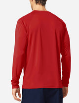#Baleaf Men's UPF50+ Long Sleeved Loose Fit Casual T-Shirt Tomato Back