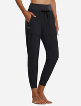 Baleaf Women 26???UPF50+ Waterproof Taper Legged Pocketed Outdoor Pants agb052 Black Side