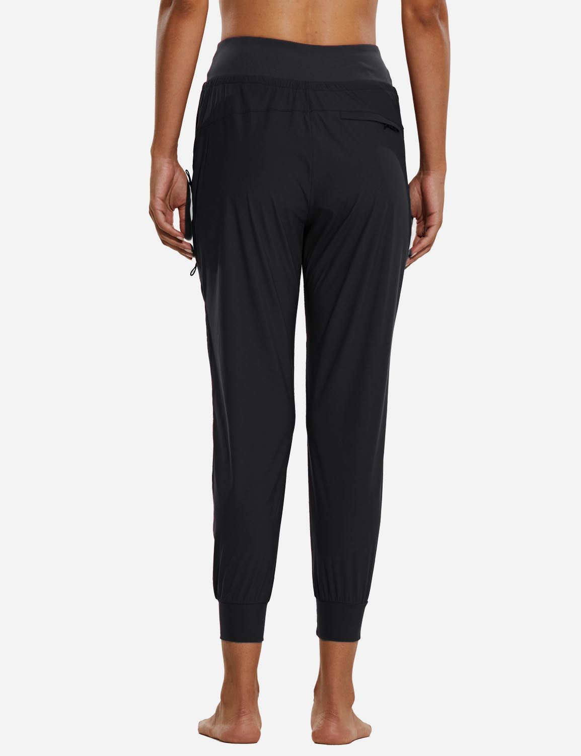 Baleaf Women 26???UPF50+ Waterproof Taper Legged Pocketed Outdoor Pants agb052 Black Back