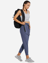 Baleaf Women 26???UPF50+ Waterproof Taper Legged Pocketed Outdoor Pants agb052 Blue Full
