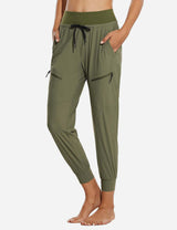 Baleaf Women 26???UPF50+ Waterproof Taper Legged Pocketed Outdoor Pants agb052 Green Side