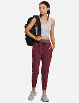 Baleaf Women 26???UPF50+ Waterproof Taper Legged Pocketed Outdoor Pants agb052 Red Wine Full