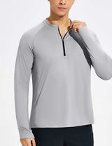 Baleaf Men's Crewneck UPF 50+ Half-Zip Long Sleeve High-Rise Details