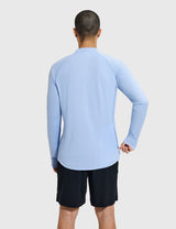 Baleaf Men's Crewneck UPF 50+ Half-Zip Long Sleeve Kentucky Blue Back