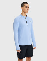 Baleaf Men's Crewneck UPF 50+ Half-Zip Long Sleeve Kentucky Blue Side