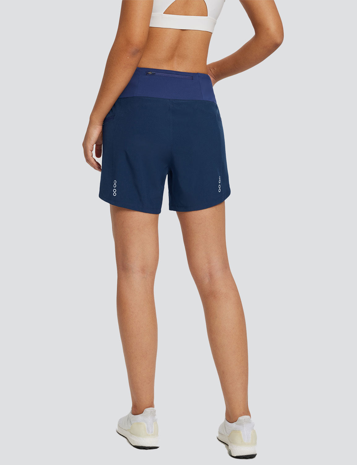 Baleaf Women's Lightweight 2 In 1 Padded Trail Shorts Estate Blue Back