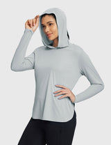 Baleaf Women's Rounded Hem Hooded Long Sleeve High-Rise Main