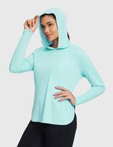 Baleaf Women's Rounded Hem Hooded Long Sleeve Spa Retreat Main