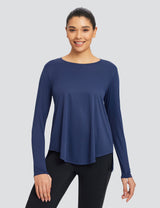 Baleaf Women's UPF 50+ Crew Neck Loose Fit Long Sleeve Estate Blue Main