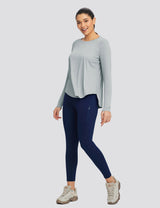 Baleaf Women's UPF 50+ Crew Neck Loose Fit Long Sleeve High-Rise Full