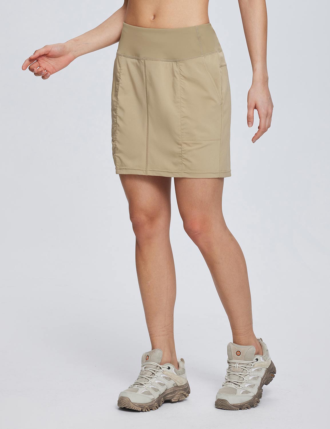 Baleaf Women's UPF50+ Lightweight Hiking Skort Tannin Side