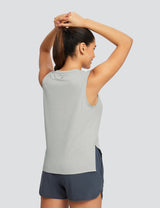 Baleaf Women's Quick Dry Crew Neck Tank Top Limestone Back