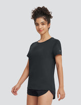 Baleaf Women's UPF 50+ Reflective Crew Neck T-Shirt Anthracite Side