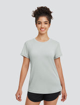 Baleaf Women's UPF 50+ Reflective Crew Neck T-Shirt Glacier Gray Main