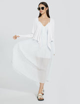 Baleaf Women's UPF 50+ Tie-Up Short Jacket Lucent White Full