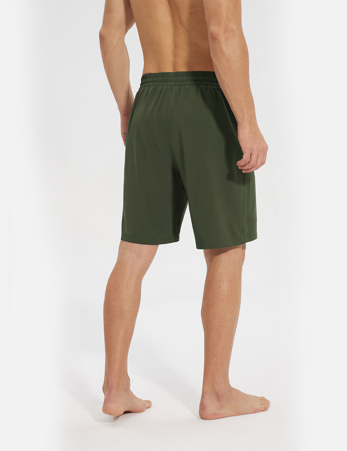 Baleaf Men's UPF 50+ Multi-Pocket Beach Pants Rifle Green Back